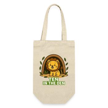 Ten In The Den Birthday Party Gift Lion Theme - Geschenkbeutel für Flaschen - Natur - Vorne