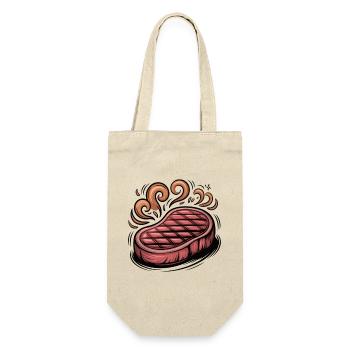 Gegrilltes Steak Illustration - Geschenkbeutel für Flaschen - Natur - Vorne