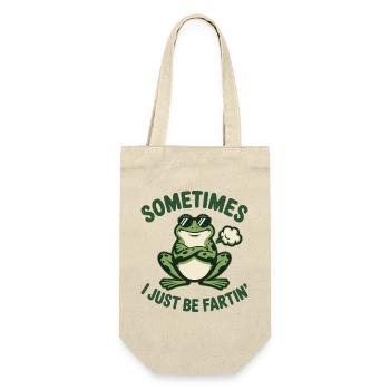 Manchmal ich einfach einen komischen Vintage-Frosch - Geschenkbeutel für Flaschen - Natur - Vorne