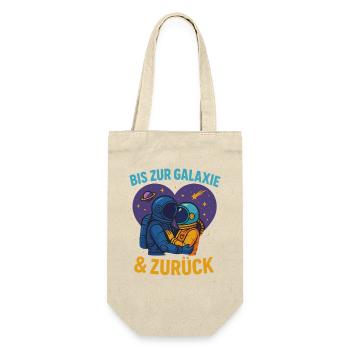 astronauten liebe spruch, bis zur galaxie zurück - Geschenkbeutel für Flaschen - Natur - Vorne