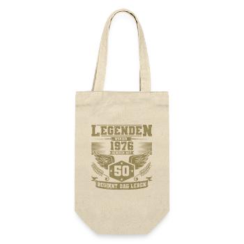 50 Geburtstag 1976 Legenden Grunge Leben beginnt - Geschenkbeutel für Flaschen - Natur - Vorne