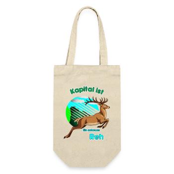 Kapital ist Ein scheues Reh - Geschenkbeutel für Flaschen - Natur - Vorne