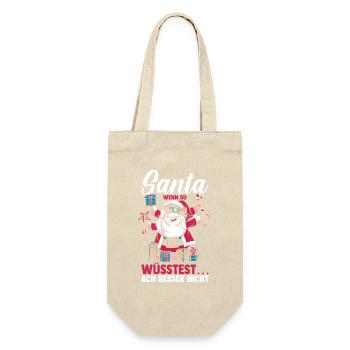 Santa Claus Christmas Time Naughty Christmas - Gift Bag for Bottles - nature - Front