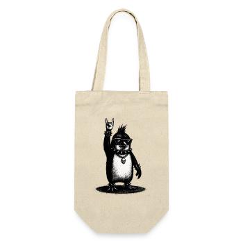 Rock Penguin With Metal Hand Sign - Gift Bag for Bottles - nature - Front
