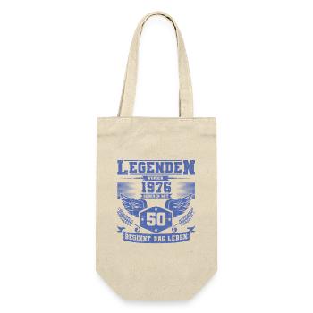 50 Geburtstag 1976 Legenden Grunge Leben beginnt - Geschenkbeutel für Flaschen - Natur - Vorne