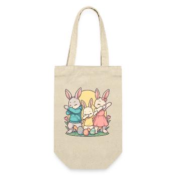 Dabbing Easter Bunnies, Cute Family - Gift Bag for Bottles - nature - Front