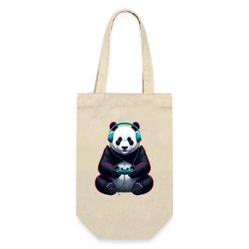 Panda Gaming Tier Videospiele Lustiger Panda - Geschenkbeutel für Flaschen - Natur - Vorne