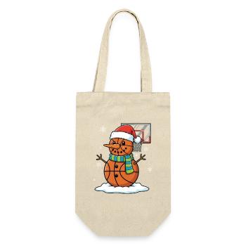 Basketball Snowman Xmas Graphic for Bball Fans Kid - Gift Bag for Bottles - nature - Front