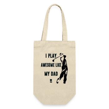 Ich spiele Golf großartig wie mein Vater - Geschenkbeutel für Flaschen - Natur - Vorne