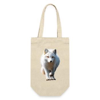 Polarfuchs Schneefuchs Eisfuchs Süßer Weißer Fuchs - Geschenkbeutel für Flaschen - Natur - Vorne