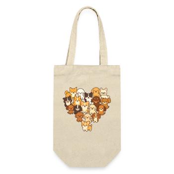 Dog Dog Heart Love - Gift Bag for Bottles - nature - Front