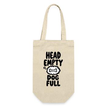 Head Empty Dog Full Hundeliebe - Geschenkbeutel für Flaschen - Natur - Vorne