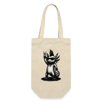 Punk Rock Axolotl avec Mohawk - Sac à bouteille - nature - Devant