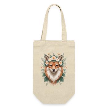 Floral Fox Portrait with Floral Wreath - Gift Bag for Bottles - nature - Front