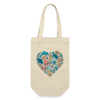 meerestiere herz design, ocean lover liebe - Geschenkbeutel für Flaschen - Natur - Vorne