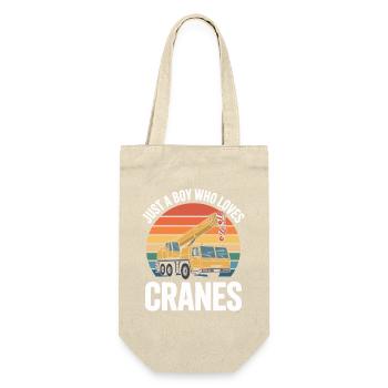 Kranenliebe im Retro-Sonnenuntergang - Geschenkbeutel für Flaschen - Natur - Vorne