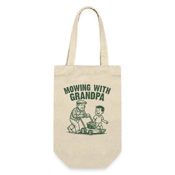 Mowing With Grandpa - Gift Bag for Bottles - nature - Front