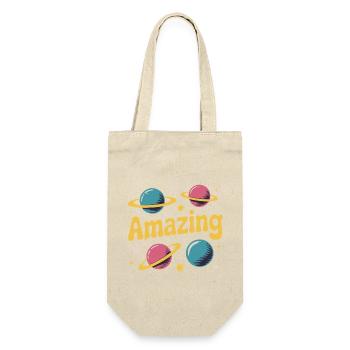 Amazing Planets Retro-Weltraumdesign - Geschenkbeutel für Flaschen - Natur - Vorne