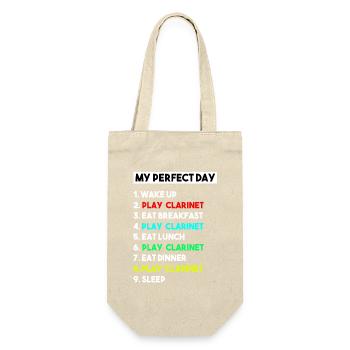 Clarinet My Perfect Day Funny Music Musician Gift - Gift Bag for Bottles - nature - Front