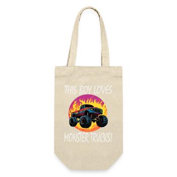 This boy loves monster trucks! - Gift Bag for Bottles - nature - Front