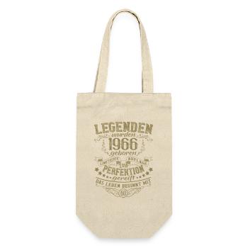 Legenden Geburtstag 1966 Vintage Retro Design - Geschenkbeutel für Flaschen - Natur - Vorne