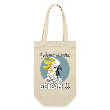 Kreative Geschenk für Kakadu- und Vogelfreunde - Geschenkbeutel für Flaschen - Natur - Vorne