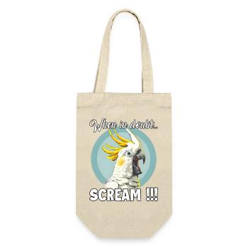 Kreative Geschenk für Kakadu- und Vogelfreunde - Geschenkbeutel für Flaschen - Natur - Vorne