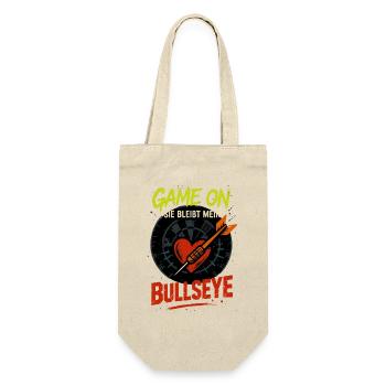 dart valentinstag bullseye, sie bleibt mein - Geschenkbeutel für Flaschen - Natur - Vorne