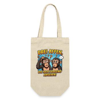 Drei Affen Verwirrung – Lustiges Comic Design - Geschenkbeutel für Flaschen - Natur - Vorne