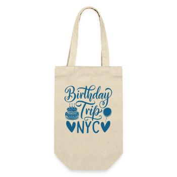 NYC Birthday Trip - Geschenkbeutel für Flaschen - Natur - Vorne