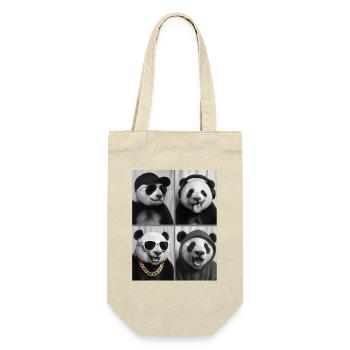 Panda - Geschenkbeutel für Flaschen - Natur - Vorne