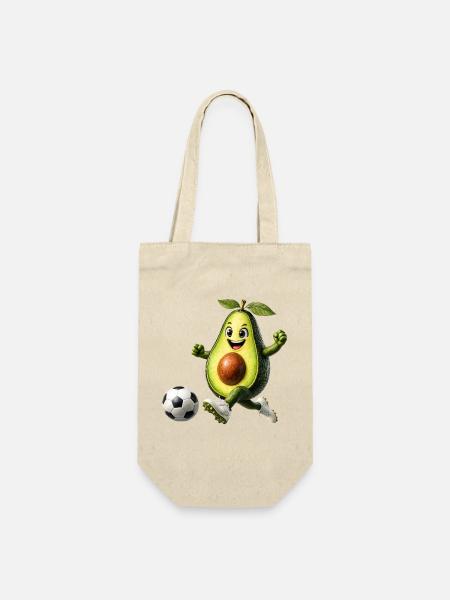 Avocado Fußball - Geschenkbeutel für Flaschen - Natur