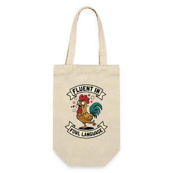 Fluent in Fowl Language Rooster Humor Funny - Gift Bag for Bottles - nature - Front