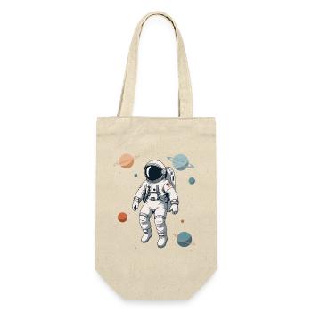 Astronaut im Planetenlabyrinth - Geschenkbeutel für Flaschen - Natur - Vorne