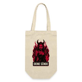 Deine Sünde Dämonin, dark gothic verführung - Geschenkbeutel für Flaschen - Natur - Vorne