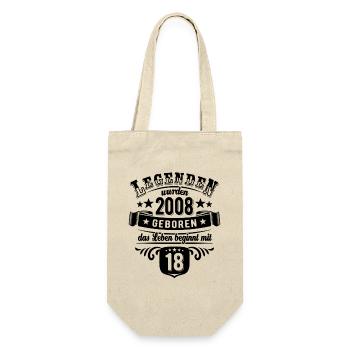 Legends were born in 2008 | 18 years - Gift Bag for Bottles - nature - Front