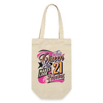 21st Birthday Queen Women - Gift Bag for Bottles - nature - Front