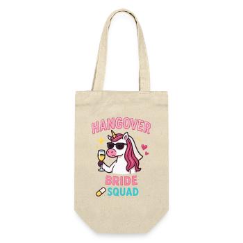 Hangover Bride Squad, Bachelor Party Unicorn Team - Gift Bag for Bottles - nature - Front