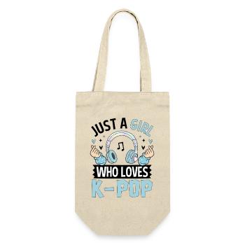 Just A Girl Who Loves K-Pop - Geschenkbeutel für Flaschen - Natur - Vorne