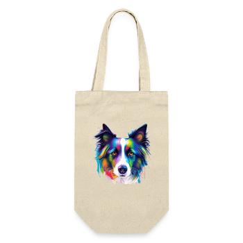 Colorful Border Collie Dog Face Paint Art - Gift Bag for Bottles - nature - Front