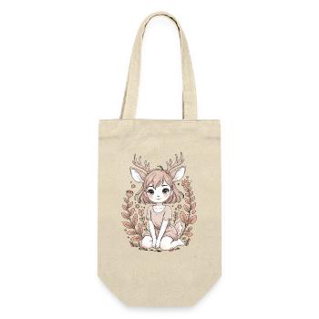Forest Nature Zartes Anime Fawn Girl - Geschenkbeutel für Flaschen - Natur - Vorne