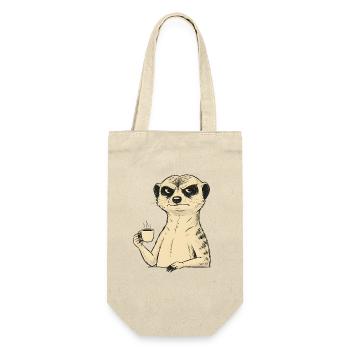 Grummeliges Erdmännchen Kaffee Liebhaber – Lustige - Geschenkbeutel für Flaschen - Natur - Vorne