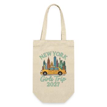 New York Girls Trip 2027 - Geschenkbeutel für Flaschen - Natur - Vorne