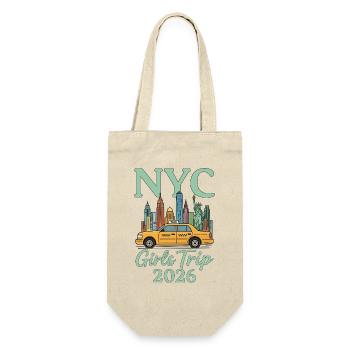 NYC Girls Trip 2026 - Geschenkbeutel für Flaschen - Natur - Vorne