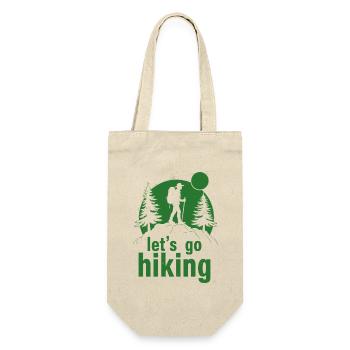 Let's go hiking Bergsteiger Wanderer Silhouette - Geschenkbeutel für Flaschen - Natur - Vorne