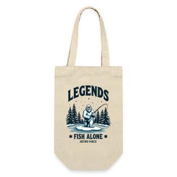 Legends Fish Alone Bigfoot Sasquatch Retro Style - Geschenkbeutel für Flaschen - Natur - Vorne