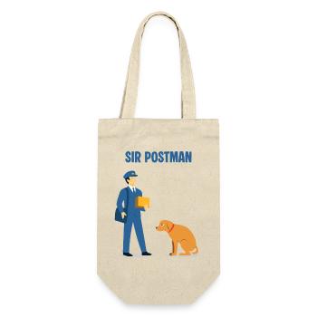 Sir Postman vs. Dog: Superior Delivery Hero - Gift Bag for Bottles - nature - Front