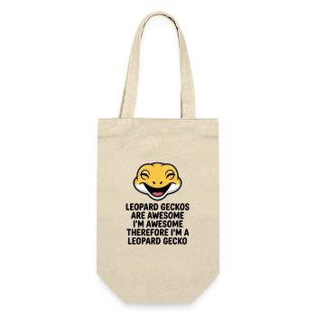 Freudiges Leopardgecko-Lachen-Maskottchen - Geschenkbeutel für Flaschen - Natur - Vorne