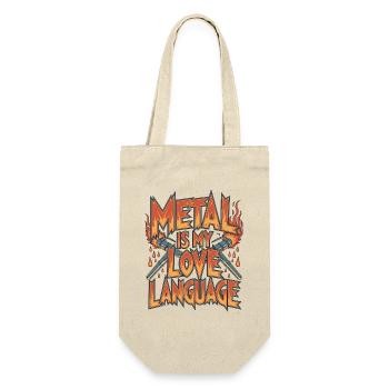 Welder Metal Is My Love Language Metalwork Welding - Gift Bag for Bottles - nature - Front