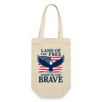 Land of the Free Home of the Brave USA Adler - Gift Bag for Bottles - nature - Front